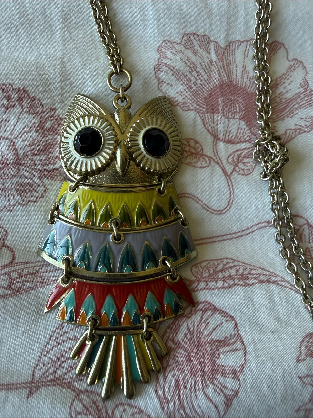 Colorful Enamel Owl Pendant Necklace - Women Jewelry